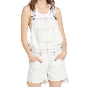 Hudson Jeans Sloane Denim Shortall Shorts White